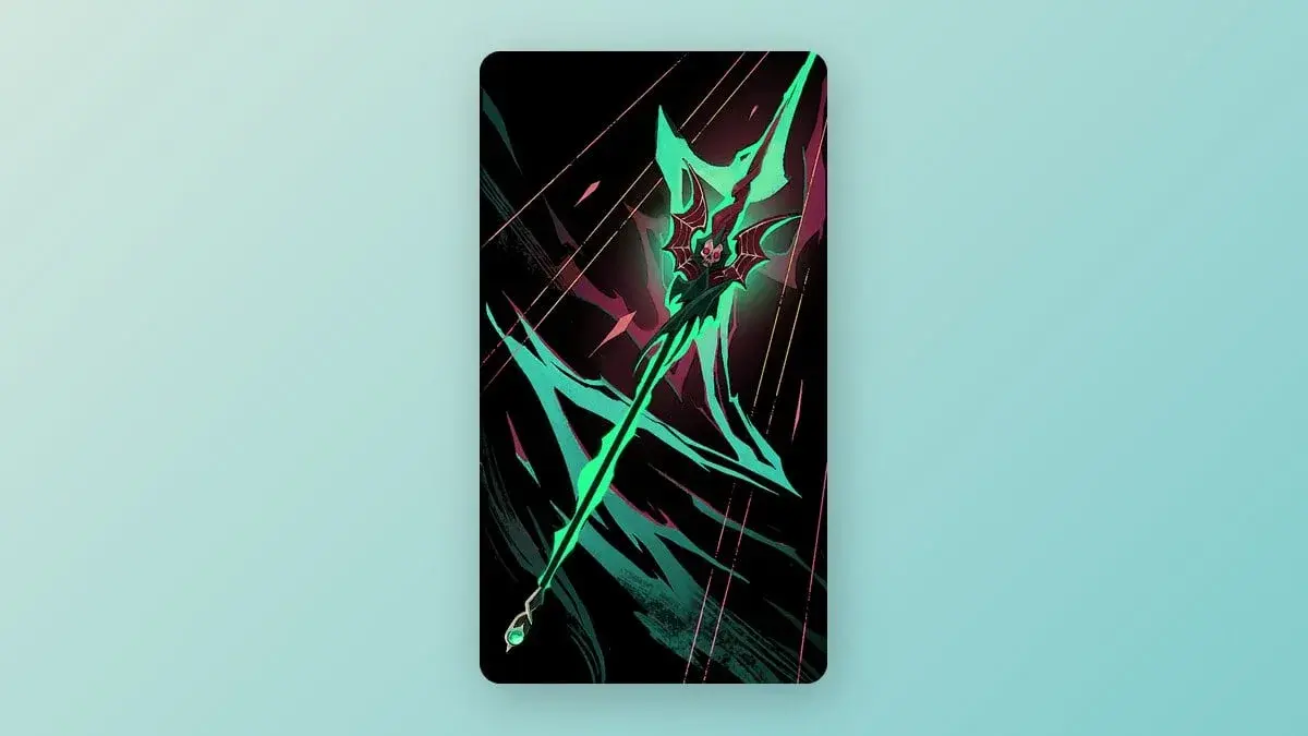 Green Chauve-Souris spear illustrated on its weapon card