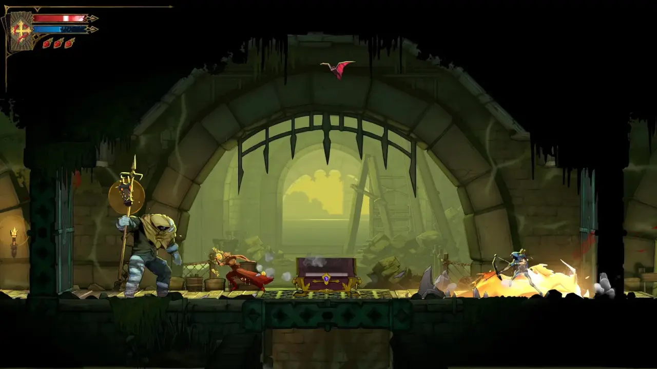Rose fights enemies after obtaining Cestus