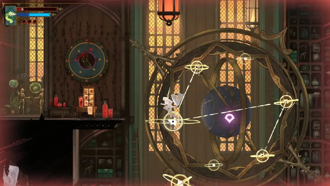 Woman globe with glowing connections between the required bounce points